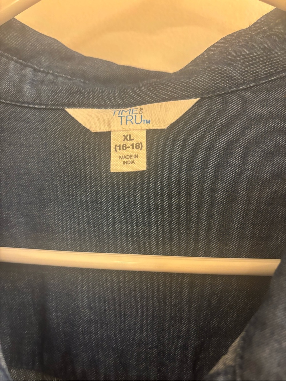 Time and Tru Dark Denim Shirt Dress - Picture 3 of 5